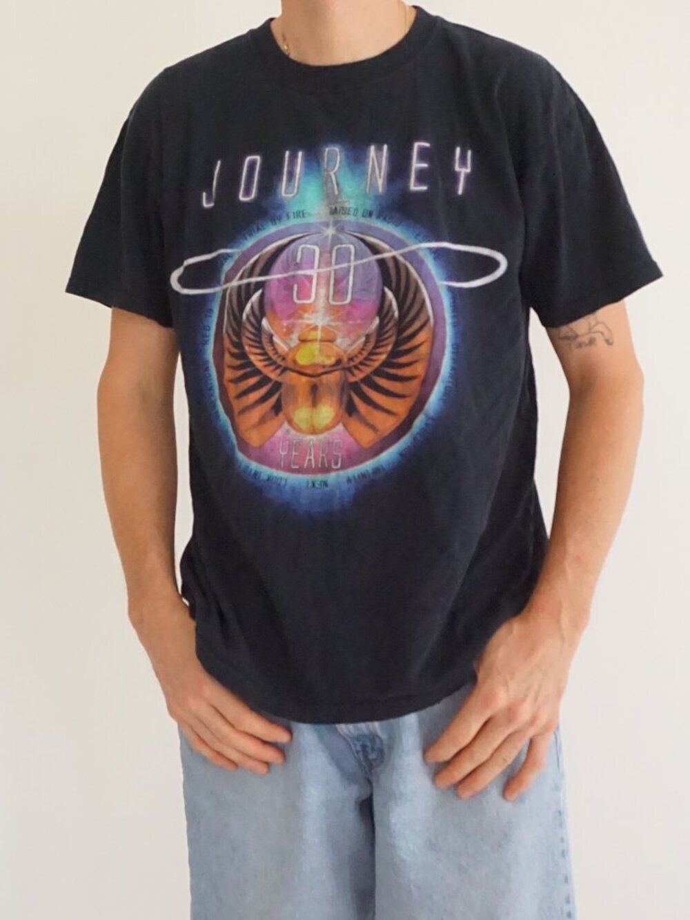 VTG Anvil '05 Journey Black 30 Years Anniversary Rock Band Concert Music Tee L